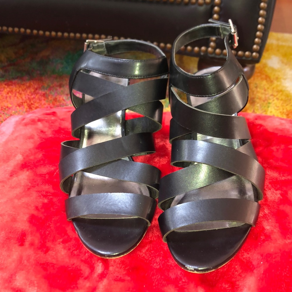Black stack heel